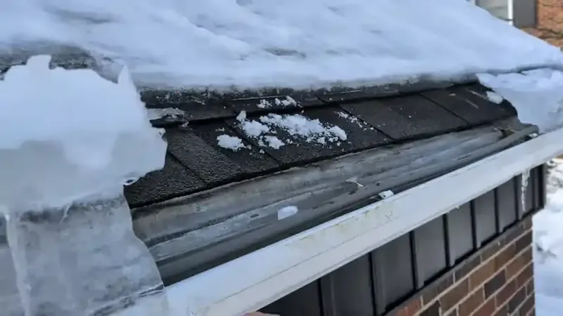 Ice dam water damage cleanup and roof repair Fairfax VA